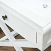 Corner angle shot displaying the precise joinery and classic design of the bedside table.