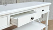 Inside view of an open drawer in the Hampstead Console, showcasing its build quality and spacious interior.