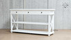 Stand-alone profile of the Hampstead Console, showcasing its height and side detailing