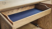 Close-up of the drawer in the Darcy Oak Buffet/Sideboard, highlighting its smooth operation and quality build
