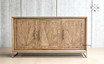 Image capturing the front view detailing of the Darcy Oak Buffet/Sideboard, emphasizing its sleek lines