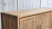 Close view of the edges and corners of the Darcy Oak Buffet/Sideboard, highlighting precise craftsmanship