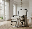 Hamptons style interior featuring the Thomas and Hurley Cannes linen armchair