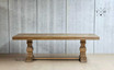 Complete front view of the Bedford Heritage Oak Parquetry Dining Table, showcasing its elegant design and craftsmanship