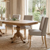 Luxury upholstered dining chair by Thomas and Hurley with natural oak legs for Hamptons and contemporary interiors