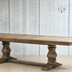 Parquetry Dining Table, Parquetry In-Lay Table, Double Extension Dining Table, Hamptons Style Dining Table, Hamptons Interior, Solid Timber Dining Table, Hard Wood Dining Table, Refractory Dining Table, Pedestal Table, Trestle Table, American Oak Dining Table, Reclaimed Timber Table