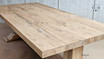 Close-up of the corner detailing on the Charlested Oak Dining Table, showing the finesse in design and build