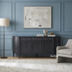 Front facing view of the Louis Sideboard in 200cm in black in a modern Hamptons Style living room