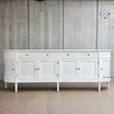 Frontal view of the Louis Curved Sideboard, demonstrating functionality