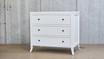 Angled view of the Piastri Chest displaying the three spacious drawers.
