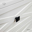 Close-up of the top drawer handle / knob detailing the square design.