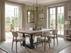 Traditional style oak dining table with carved pedestal legs, perfect for large family gatherings, part of the Thomas and Hurley Parkhouse range