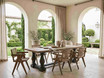 Parkhouse double pedestal dining table with solid oak top and traditional pedestal base, luxury furniture by Thomas & Hurley