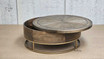 Diagonal view of the coffee table, showcasing its proportions and design balance