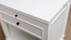 Close-up of the Piastri 1 Drawer table white paint stroke finish