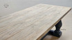 Overhead view of the Parkhouse Double Pedestal Dining Table, focusing on the spacious oak surface.