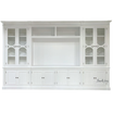 Front View of Stonefield Wall Unit - A direct front view showcasing the full length of the 387cm Stonefield TV Media Wall Unit, highlighting its classic design and ample storage space.