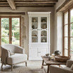 Stonefield Single Display Wall Unit by Thomas & Hurley styled as a luxury Hamptons display cabinet with glass doors, shaker cabinetry and elegant concealed storage.