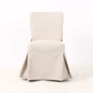 Front view of the Carlyle Dining Chair in premium textured fabric slipcover by Thomas & Hurley, showcasing refined contemporary design and modern Hamptons elegance.