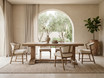 Mediterranean styled dining setting featuring the Windsor Dining chairs