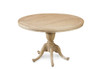 Luxury round Birkhall Round Dining Table in timber with pedestal base and cabriole feet in natural finish, contemporary Hamptons dining furniture by Thomas and Hurley.