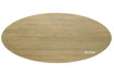 A top view of the Ovalis Dining Table by Thomas & Hurley highlighting the elongated oval tabletop, natural timber grain, and contemporary design suited to modern luxury dining spaces.