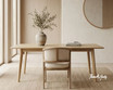 Front Styled view of the Lofthouse Dining Table in a retro style set in a modern home