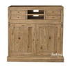 Front‑facing closed view of the Reagan Campaign Desk by Thomas and Hurley showcasing its elegant oak cabinetry, compact upper drawers, and refined campaign‑style proportions.