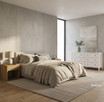 The Lando 6 Drawer Chest angled view showing a styled bedroom setting.
