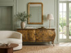 Featherington Commode in luxury living room with mirror, lamp and decorative styling