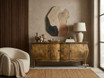 French style commode with curved cabinetry and classic furniture proportions