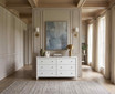 Brynmore White 6 Drawer Chest by Thomas and Hurley providing elegant storage in a transitional space.