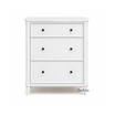 Luxury bedroom or study side table in white with three drawers for storage