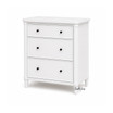 Hamptons style white bedside table with three drawer storage