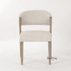 Luxury Thomas & Hurley dining chair with curved upholstered back and oak frame