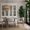 Stanton Dining Chair with brushed oak leg and neutral textured upholstery in a styled setting