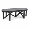Luxury oval coffee table in black timber by Thomas and Hurley