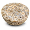 Round Leni Teak Log Trunk Coffee Table by Thomas and Hurley