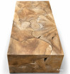Top down perspective of the Monument Rectangle Teak Trunk Coffee Table showing intricate wood grain