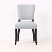 Dalton Dining Chair in Hampton Blue with Black Leg by Thomas & Hurley front view