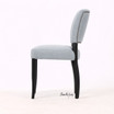 Side profile of Dalton Dining Chair in Hampton Blue with gently curved backrest