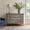 Pale blue-grey three drawer chest for Hamptons and contemporary classic interiors
