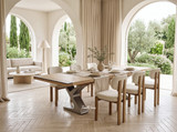 Quinn extendable dining table 250 to 350cm with metal base modern timber dining table angled view