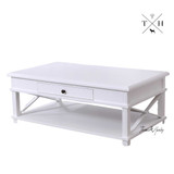 Corner angle shot of the Hampstead Coffee Table, revealing the precise joinery and elegant design