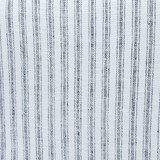 Close-Up on Avery Armchair Fabric: High-quality blue and white ticking stripe linen-blend