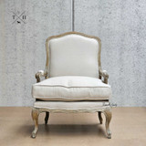 Front perspective of the classic French Provincial occasional armchair