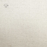 Detailed view of the natural linen blend upholstery.