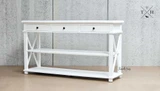 Stand-alone profile of the Hampstead Console, showcasing its height and side detailing