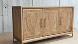 Angled view of the Darcy Oak Buffet/Sideboard, highlighting the depth and dimension of its design