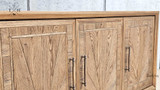 Close-up of the gilded gold hardware on the Darcy Oak Buffet/Sideboard, emphasizing its sophisticated detailing
